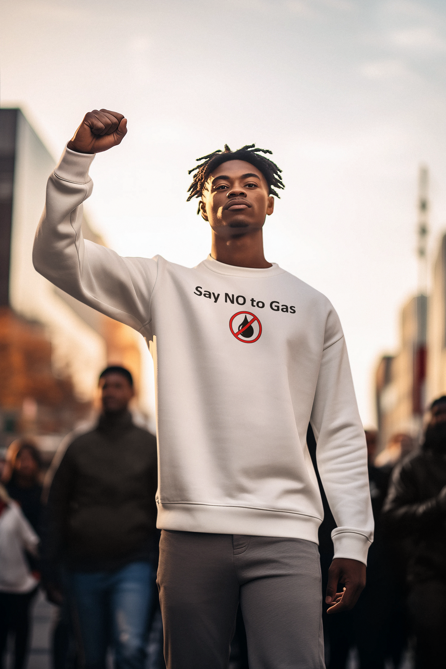 Climate Crisis Say NO to Gas mens sweatshirt