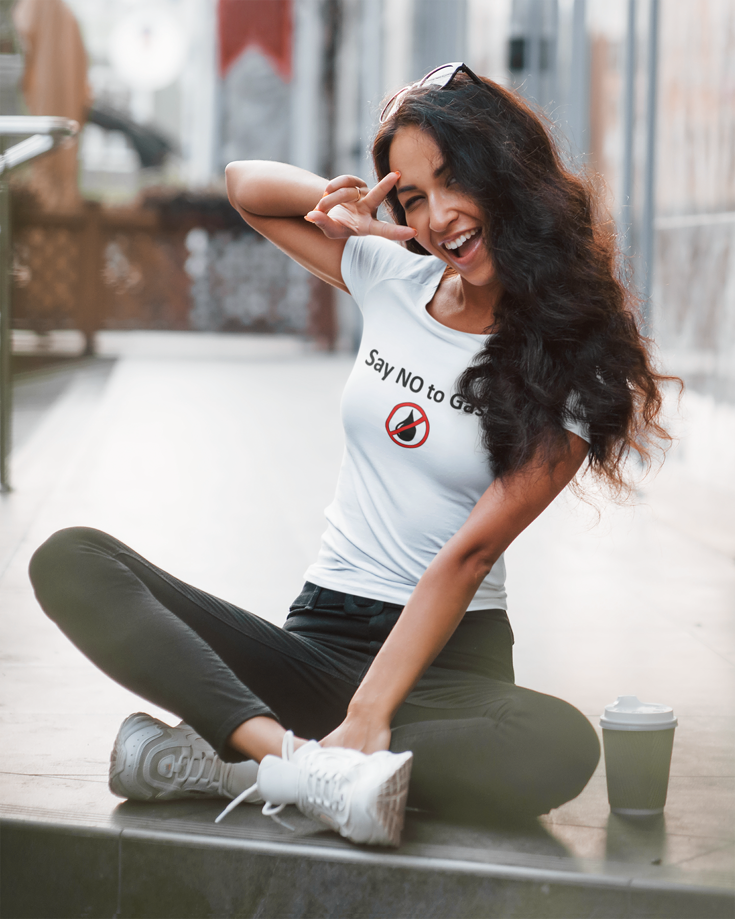 Climate Crisis Say NO to Gas womens tshirt