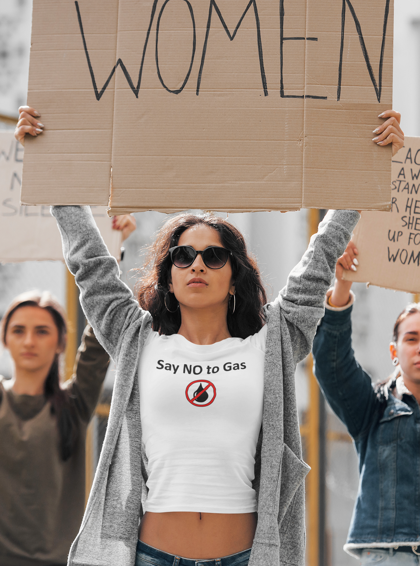 Climate Crisis Say NO to Gas womens tshirt